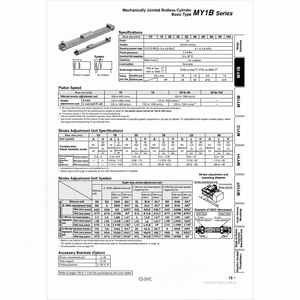 SMC Pneumatics-Cilindro sin vástago, articulado mecánicamente, categoría de producto - Product Image 1