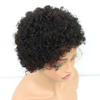 Perruques courtes Chioma Pixie 5*5 sans colle, 100% cheveux humains brésiliens Remy, avec dentelle frontale HD pour femmes noires