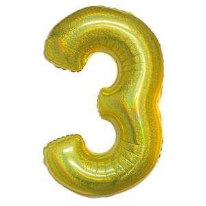 40 pollici olografica <span class=keywords><strong>oro</strong></span> numero stagnola pallone ad elio per <span class=keywords><strong>tutti</strong></span> i decorazione di cerimonia nuziale - Product Image 1