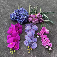 Vente en gros 98cm fleurs d'orchidées artificielles 9 têtes 3D Real Touch papillon floral pour Pâques Noël Halloween Occasions