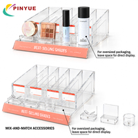 Présentoir à crayons à sourcils et mascara en acrylique, organisateur de comptoir de maquillage à niveaux avec supports de tubes de 25 mm pour magasin de détail
