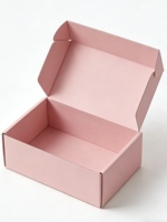 Boîte d'emballage personnalisée pour cadeaux et artisanat avec revêtement UV, laminage mat, matériaux recyclés 4C, carrée, en carton kraft brun ondulé