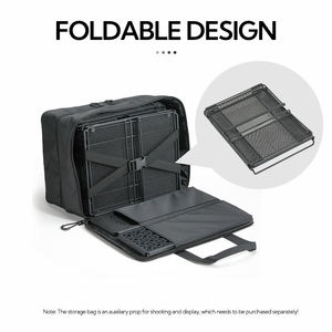 Panier de rangement pliable Campingmoon - Conteneur en treillis métallique durable |   Organisateur pliable pour le camping, la randonnée et les pique-niques - Product Image 4