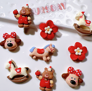 Декоративные элементы из смолы: кабошоны в форме медведя, лошади, деревянные фигурки, для дизайна ногтей, аксессуары для рукоделия, заколки для волос, украшения для чехлов для телефонов - Product Image 4