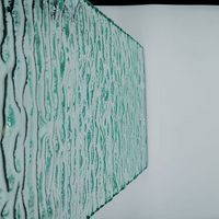 Verre décoratif texturé en forme de vague 3D, formé en four, en verre fusionné, pour cloison ou paroi de douche, 5mm-12mm