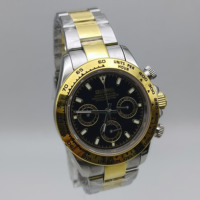 Jam Tangan VK63 Movement, Kalender Perak Putih, Bahan Baja Tahan Karat 904L, Enam Jarum, Timer Tersegmentasi, Jam Tangan Pria