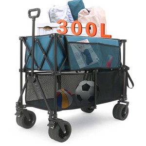 बाहरी डबल डेकर फोल्डेबल वैगन के लिए अद्वितीय डिजाइन 300L समुद्र तट वैगन ट्रॉली - Product Image 1