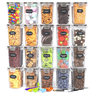 Eco-Friendly Airtight Food Storage Containers 24-Piece Set Square Design 0.8L-2.8L Sizes Plastic <b>Kitchen</b> <b>Pantry</b> Food - Product Image 6