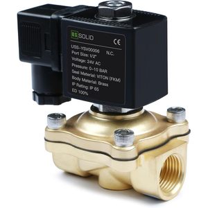États-Unis Vanne solénoïde en laiton massif 1/2 pouce 24V AC normalement fermée pour eau, air, diesel - Product Image 1