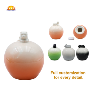 Urnes funéraires en céramique vintage, style européen et américain, peintes <span class=keywords><strong>à</strong></span> la main, avec sculpture de chaton endormi <span class=keywords><strong>à</strong></span> dégradé, pour animaux de compagnie, fournitures funéraires - Product Image 1