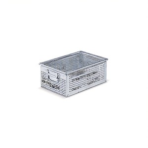 Boîte en métal perforée Fami avec poignées 450x300x200 mm galvanisée capacité 27 L pour le rangement d'outils - Product Image 3