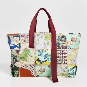 Women's Cotton <b>Canvas</b> Handbag Large Capacity Open Top Weekender Tote Bags Custom Floral Embroidery Printed Spring Summer Autumn - Product Image 1