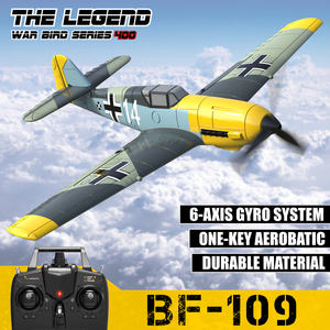 HOSHI <span class=keywords><strong>Volantex</strong></span>-Avion radiocommandé 4CH 2.4G400mm en mousse EPP pour garçons, modèle réduit d'avion radiocommandé de chasse, BF-109, 761 - Product Image 4
