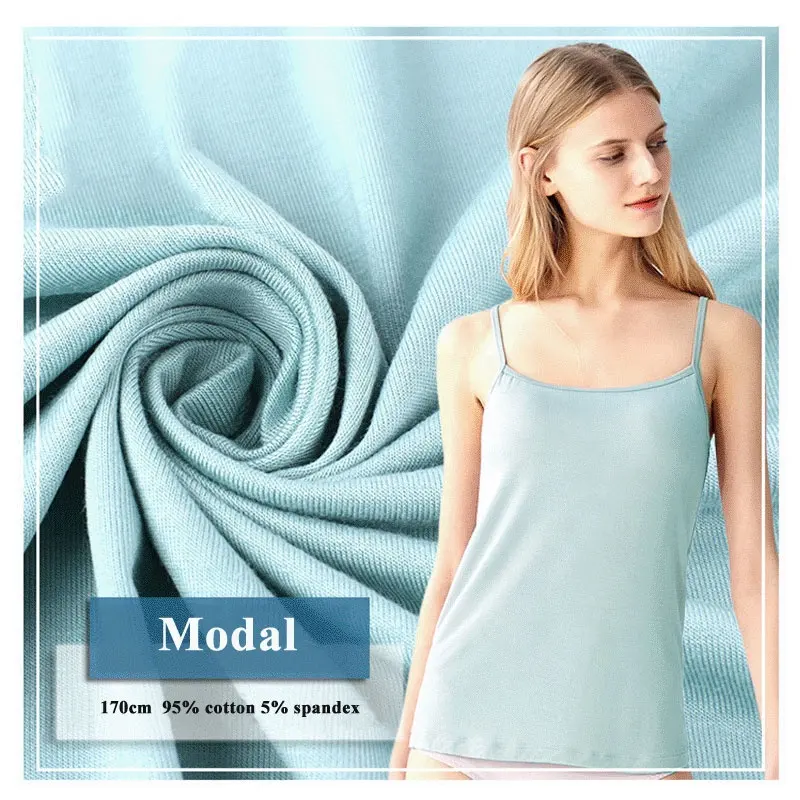 All'ingrosso maglia 32S pettinato 95% cotone 5% Spandex Jersey tessuto micromodale per le donne uomo biancheria intima