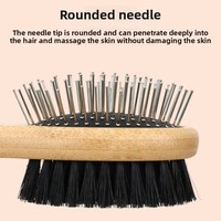 Accessoires pour animaux de compagnie, peigne en bois pour chien, brosse de toilettage pour animaux de compagnie, universelle pour chats et chiens, élimine les poils lâches, peigne double face pour démêler