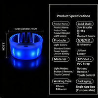Bracelet LED Lumineux Rechargeable en Forme de Main, 15 Couleurs, Coque Solide, Portable, Durable, pour Intérieur/Extérieur, Concerts et Fêtes