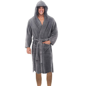 Vestaglia da uomo in <span class=keywords><strong>pile</strong></span> con cappuccio - Product Image 3