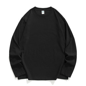 Áo thun cotton chấ<span class=keywords><strong>t</strong></span> lượng cao 210 gram, kiểu dáng thường ngày, thích hợp đi làm, thiế<span class=keywords><strong>t</strong></span> kế cổ tròn tay dài, theo xu hướng thời trang, có thể <span class=keywords><strong>t</strong></span>ùy chỉnh. - Product Image 2