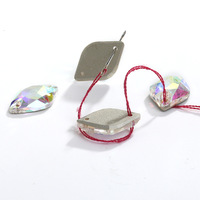 Strass double trou à dos plat en forme de citron inversé, 2 mm, en verre, pour chaussures/vêtements/bagages, décoration Saint-Valentin - Fait main