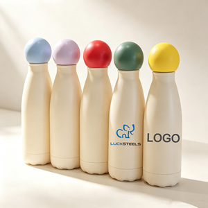 Bouteille d'eau isotherme en acier inoxydable 500 ml, modèle Ball Top CokeBottle, avec intérieur en acier 304 et extérieur en acier 201, thermos de voyage portable, logo personnalisé - Product Image 1