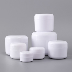 White Round <b>Plastic</b> Cosmetic <b>Jars</b> Snap Top Multi Size Portable Travel Set Injection Molding Facial Mask Packaging - Product Image 1