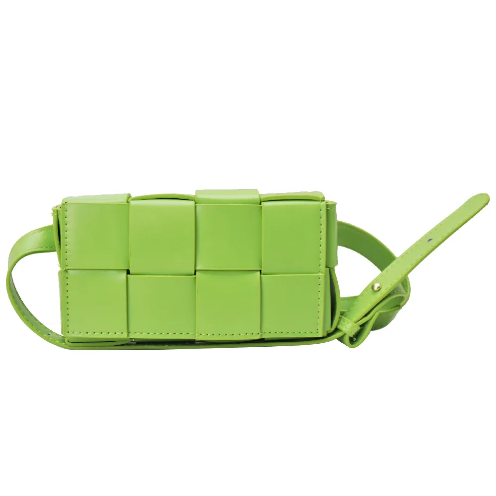 Women's Fanny Pack Crossbody Bag Woven Padded Cassette-Style Handbag Purse Waist Bag With Adjustable Belt