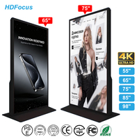 Pantalla Digital Panorámica de 55 65 75 85 98 Pulgadas, Señalización Digital 4K UHD Android WiFi, Kiosco Publicitario con Control Remoto y CMS en la Nube