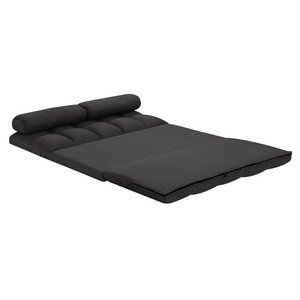 3-Fold <b>Sofa</b> <b>Bed</b> Folding Mattress with 2 Pillows <b>Black</b> - High-Density Foam Filling Polyester Fabric - Product Image 4