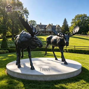 Statua di <span class=keywords><strong>Alce</strong></span> in Bronzo a Grandezza Naturale TREVI |   Scultura di <span class=keywords><strong>Alce</strong></span> in Fusione a Cera Persa 200cm per Decorazione di Giardini, Lodge e Ville - Product Image 4