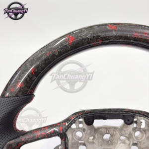 Volant de voiture en fibre de carbone forgée brillante avec des paillettes bleues, personnalisé en usine, livraison rapide, pour <span class=keywords><strong>Ford</strong></span> Mustang <span class=keywords><strong>GT</strong></span> S650 2024+ - Product Image 5