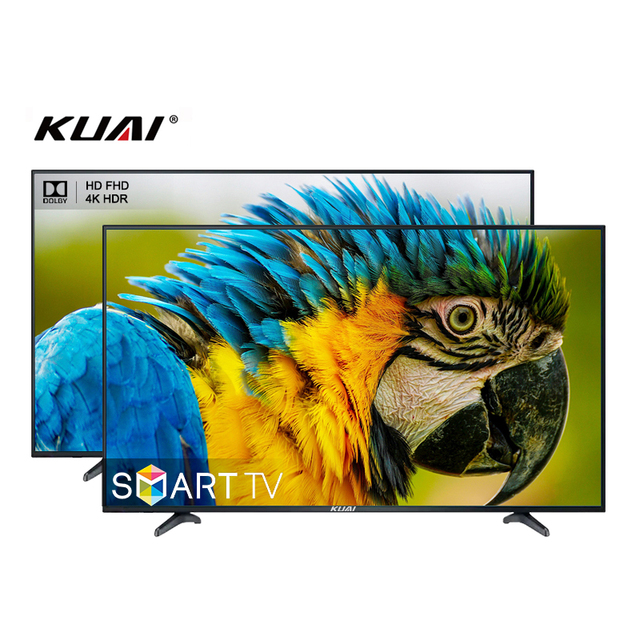 Flat Screen LED Smart TV 43/50/55/65 Inch 4K FHD with Android OS and for Ports-Black Cabinet