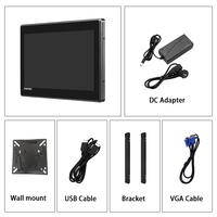 Monitor LED Industrial de Alta Luminosidad, 1000 Nits, 12.1 Pulgadas, Pantalla Táctil Capacitiva Impermeable, Carcasa Metálica, LCD Integrado, Diseño Plano