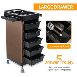 2026 New Durable 5-Tier Salon Storage <b>Trolley</b> Plastic Hair Salon Equipment Factory Wholesale - Product Image 5