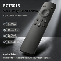 Télécommande IR BLE personnalisée OEM ODM pour vidéoconférence, 13 touches, bouton en silicone, 2 piles AAA, logo personnalisé, directement de l'usine
