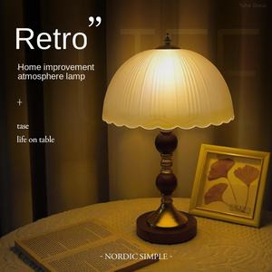 <b>Vintage</b> Modern Style Small Electric <b>Table</b> <b>Lamp</b> for Hotel Use with Frosted Glass Lampshade and Iron <b>Lamp</b> Body - Product Image 2