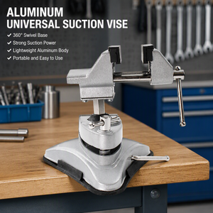Santwell Die-Cast Aluminum Alloy Universal Bench Vise Suction Base 360 Swivel Tilt Table <b>Clamp</b> Red Handle Adjustable Jaw OEM - Product Image 6