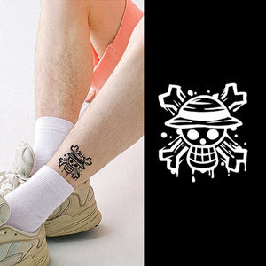 Tatuaje Temporal Personalizado <span class=keywords><strong>de</strong></span> Tinta Semipermanente, Diseño <span class=keywords><strong>de</strong></span> <span class=keywords><strong>Flor</strong></span> <span class=keywords><strong>de</strong></span> <span class=keywords><strong>Gardenia</strong></span> en Negro y Azul, Tatuajes Temporales con Diseño <span class=keywords><strong>de</strong></span> Henna - Product Image 6