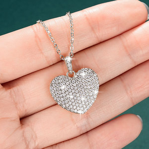 Collier pendentif cœur en zircon plaqué or 14 carats, ensemble complet, bijoux pour la Saint-Valentin, cadeau pour femme - Product Image 6