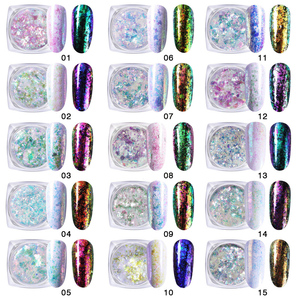 Copos de purpurina irregulares de Camaleón de 11 colores, Nube de brocado ultrafina, tarro de 3G, copos de lámina para <span class=keywords><strong>uñas</strong></span>, polvo de camaleón para manicura - Product Image 2