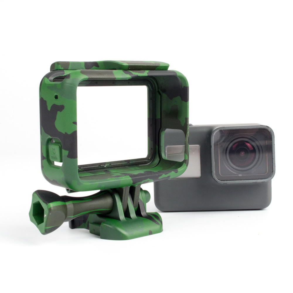 HONGDAK Army Green Protective Frame Case Shell Protector Housing with Screw Base Mount for GoPro Hero 5 6 7 Camera Accessories