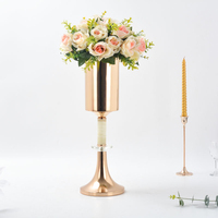 Vase trompette en métal doré de luxe pour mariage, élégant support de fleurs pour centre de table, décoration pour événements, scène, hôtel