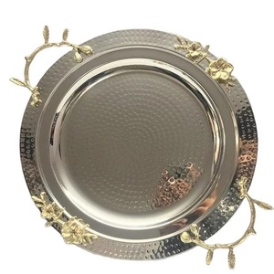 ถาดโลหะสำหรับตกแต่งถาดสีเงินถาดโลหะดีไซน์ทันสมัย - Product Image 1