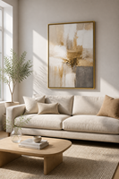 Peinture à l'huile sur toile peinte à la main 60x90cm Or Morandi Texture 3D épaisse Toile roulée pour décoration de galerie et de salon