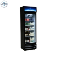 Réfrigérateur Commercial Vertical à Température Unique, Refroidissement Direct, Étagères Multi-Niveaux, Serrure de Porte, Idéal pour Bars et Salons de Thé