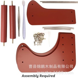 Machine à tisser manuelle en bois, support réglable pour perlage de bracelets, outil de bijouterie DIY, usage domestique, forme rectangulaire, couleur bois naturel - Product Image 3