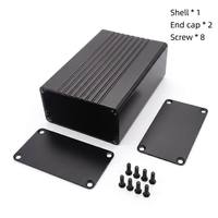 Boîtier en aluminium extrudé 6063-T5 personnalisé, 100x55x30mm, anodisé noir, boîte de projet électronique pour boîtier d'instrument PCB