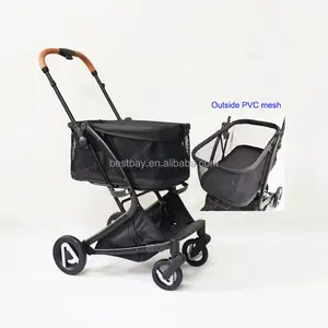 Mesh Shopping cart collapsible Utility trolley carts features up to 22kg total weight capacity with stylish detachable carry bag