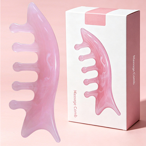 Peine de Masaje Meridian 2 en 1 Personalizado, Masajeador Facial y Nasal, Peine de Masaje Capilar Multifuncional de Resina - Product Image 1