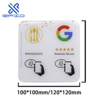Carte NFC en époxy personnalisable avec code QR modifiable, pour menu de table, réseaux sociaux et avis Google