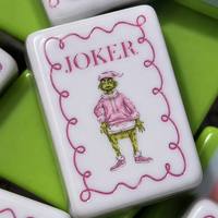 Tuiles de Mahjong Américaines Vert Émeraude de Luxe Modernes Portables à Quatre Niveaux pour les Fêtes de Noël et le Divertissement